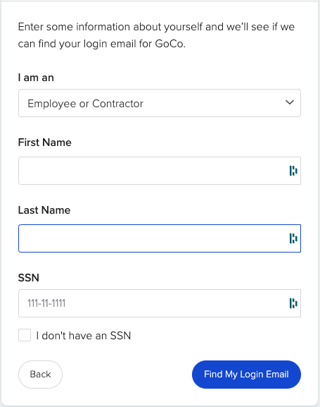 Goco Login I forgot my login details! How can I find that information?