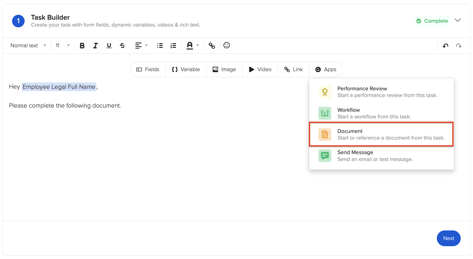 How to add a Document in a Workflow